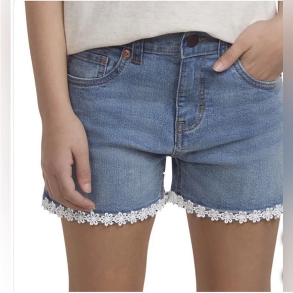 Levi's Other - NWT Levi's Youth Girl’s Denim Jean Shorts Daisy Lace Detail Adjustable Waist Mid